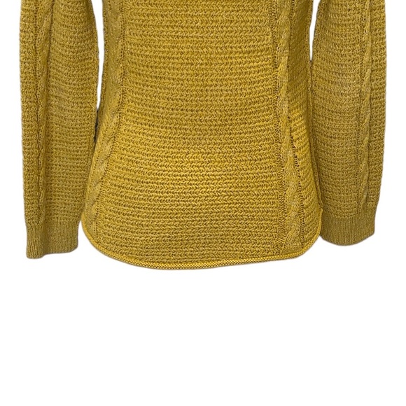 Comptoir Des Cotonnier Yellow Metallic Silver Cable Knit Sweater - S - Picture 7 of 11